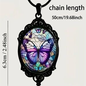 Black Leather Rope Fashion Gothic Art Pendant Necklace